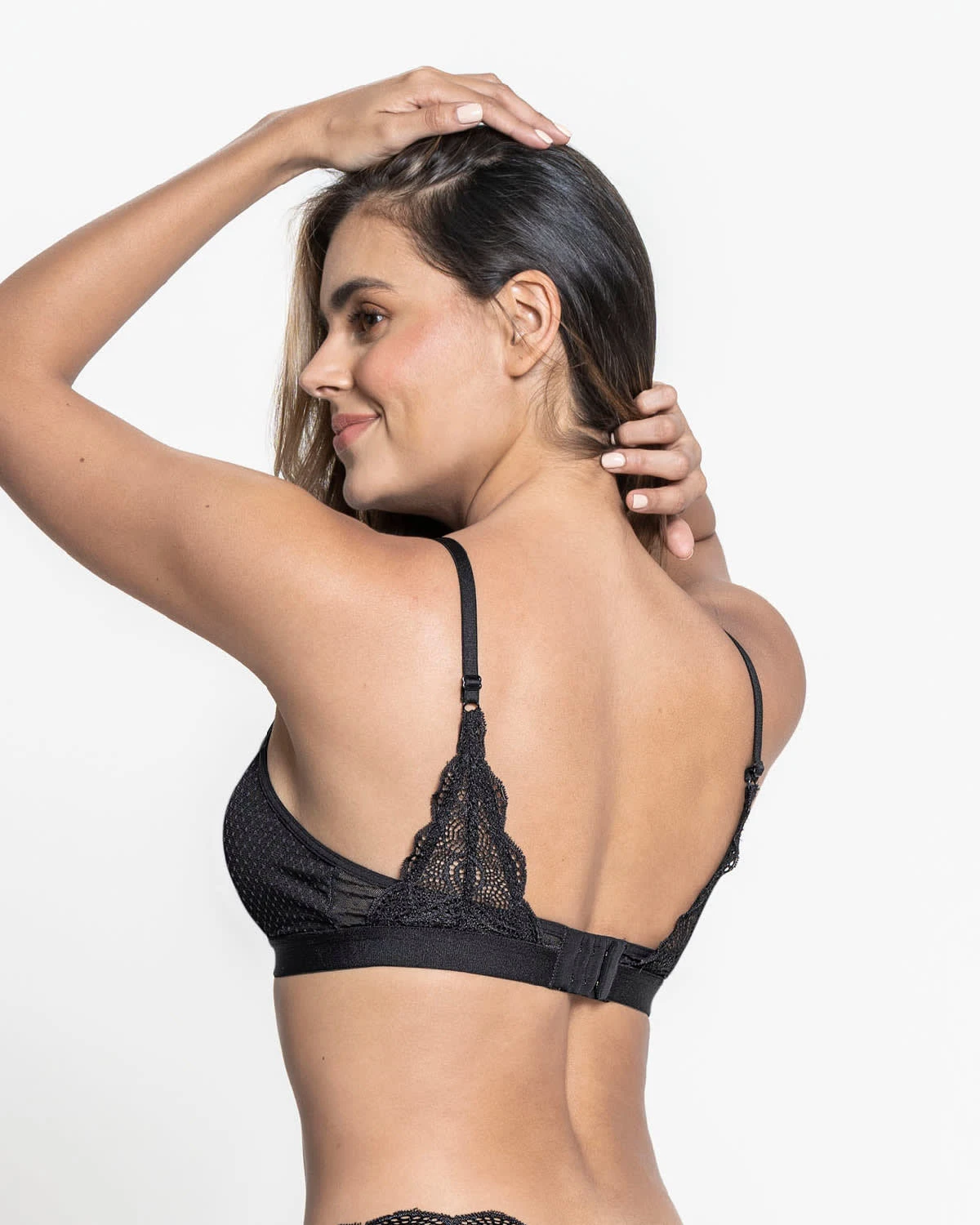 Triangle Lace Bralette With Buttonhole Cutout 2 Triangle Lace Bralette With Buttonhole Cutout - Image 2