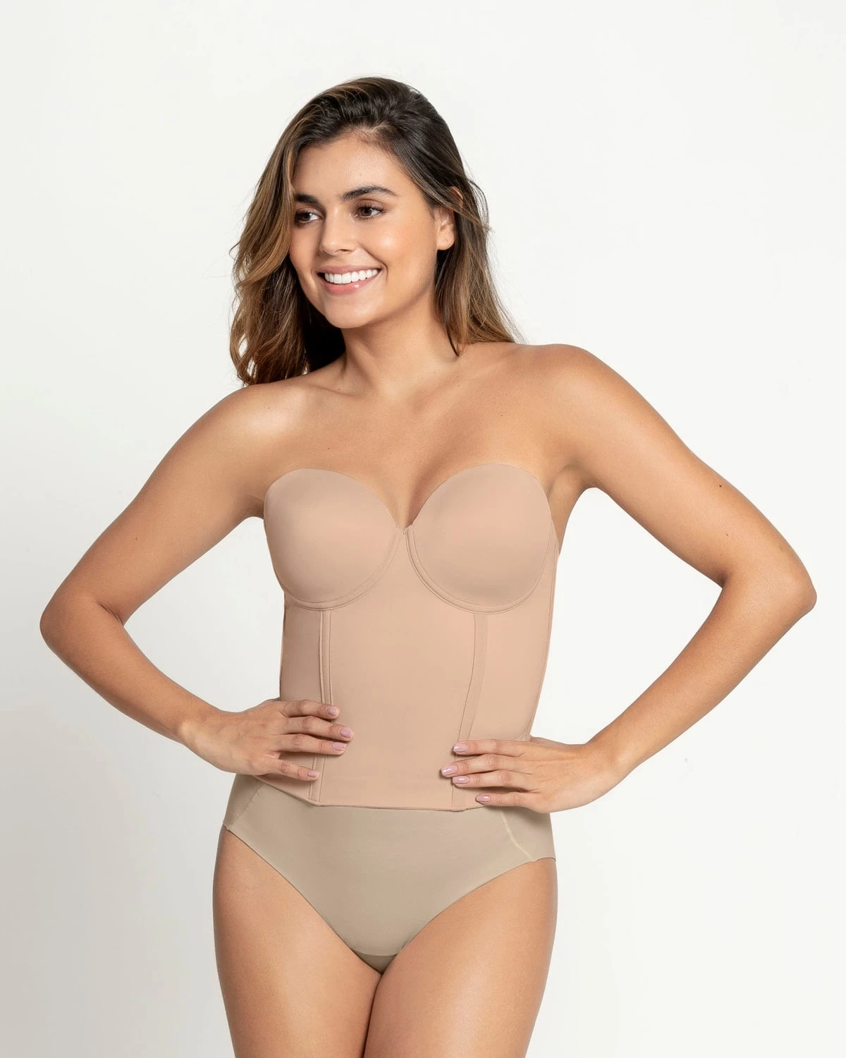 Longline Strapless Bustier Bra 1 Longline Strapless Bustier Bra