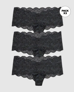 3-Pack Cheeky Lace Hipster Knickers -Tempt Lingerie Shop 12969X3 700 1200X1500 1
