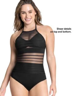 One-Piece Striped Mesh Overlay Slimming Swimsuit -Tempt Lingerie Shop 190980b 700 1200x1500 lang eu 3