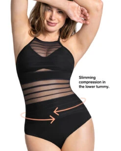 One-Piece Striped Mesh Overlay Slimming Swimsuit -Tempt Lingerie Shop 190980b 700 1200x1500 lang eu 5