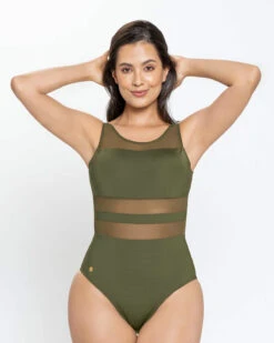 Scoop Back Sheer Stripe Slimming One-Piece Swimsuit -Tempt Lingerie Shop 19A054N 610 1200X1500 usa 3