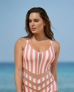 One-Piece Floral Slimming Swimsuit Tie Back, Mesh Cutout Front 6 One-Piece Floral Slimming Swimsuit Tie Back, Mesh Cutout Front -Tempt Lingerie Shop 19A055N 339 1200X1500 3