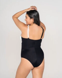 Cross-Front Contrast Graphic One-Piece Slimming Swimsuit -Tempt Lingerie Shop 19A057L 700 1200x1500 2022 2