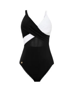 Cross-Front Contrast Graphic One-Piece Slimming Swimsuit -Tempt Lingerie Shop 19A057 700 1200x1500 2022 RENDER 1