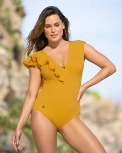 Ribbed One-Piece Slimming Swimsuit With Ruffles -Tempt Lingerie Shop 19A103N 122 1200X1500 1