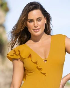 Ribbed One-Piece Slimming Swimsuit With Ruffles -Tempt Lingerie Shop 19A103N 122 1200X1500 5