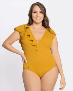 Ribbed One-Piece Slimming Swimsuit With Ruffles -Tempt Lingerie Shop 19A103N 122 1200X1500 TG 1